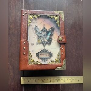 Personal Ring Planner Cover Agenda Organizer Leather New Butterfly Punk Wheels